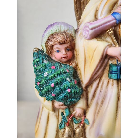 Christmas Victorian Angel Musical Ceramic Sankyo Movement w/ Box Vintage Tested - Picture 4 of 16